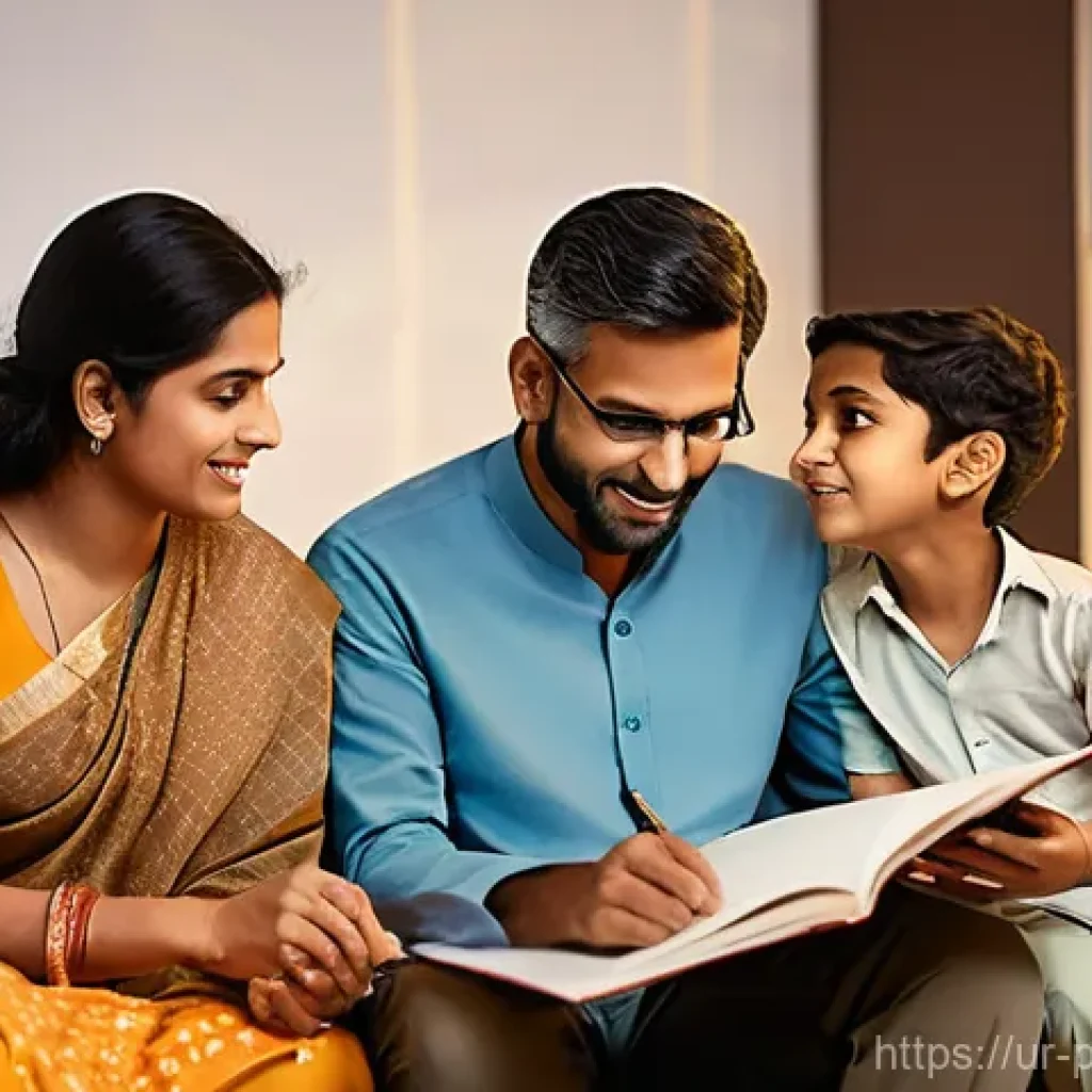 보험 포트폴리오의 필요성과 이해하기 - **Prompt:** A heartwarming and realistic illustration of a South Asian family, consisting of a fathe...